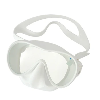 Панорамна маска за гмуркане KEEP DIVING за възрастни, маска за гмуркане с закалено стъкло, очила за плуване, от премиум-клас с капак за носа, бял