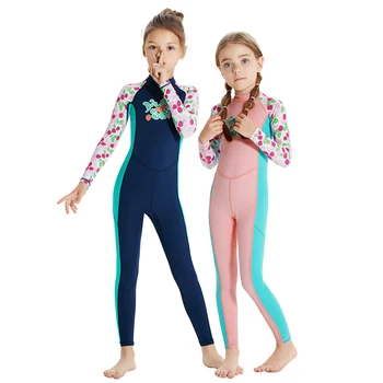Летни детски костюми за цялото тяло, едно парче детски неопрен за гмуркане с дълги ръкави, бързо съхнещи бански костюми, със защита от ултравиолетови лъчи за гмуркане и ПЛУВАНЕ