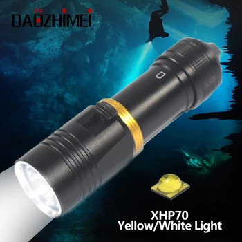 XHP70 Led Фенерче За Гмуркане, Водоустойчив Подводни Фенери За Гмуркане на 100 М, бяла Лампа За Къмпинг Lanterna С Плавно Затъмняване