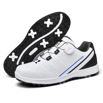 Нова мода обувки за голф, мъжки водна обувки за косене на трева, лека спортни обувки с въртяща се ключалка, бейзболна обувки за улицата