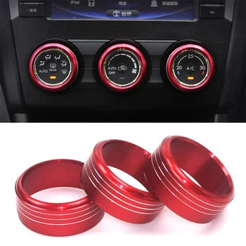 3 бр. червен цвят, за Subaru Forester 2013-2018, Декоративна халка за химикалки климатик Impreza XV, специално модифицирано декоративно светъл пръстен