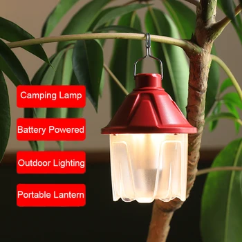 Уличен led преносим фенер с USB зареждане, окачена лампа за палатка, Реколта водоустойчив туризъм лампа за нощно катерене, осветление за риболов