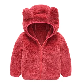 Детско палто с уши, есен-зима, нов обикновен обикновен детски вълнен пуловер за момчета и момичета, хубаво палто с качулка с анимационни герои