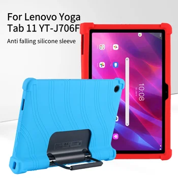 Удароустойчив Силиконов калъф с 4 утолщениями Cornors със стойка за таблет Lenovo Yoga Tab 11 