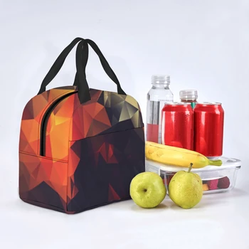 Геометричен триъгълни 3D Модел Преносим Алуминиево фолио Удебелена Изолирано чанта за обяд Водоустойчив Изолирано чанта за обяд