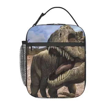 Огромен динозавър T Rex Студентски училищна чанта за обяд Оксфорд чанта за обяд и за офис, пътуване, Къмпинг, термоохладитель, Обяд-бокс