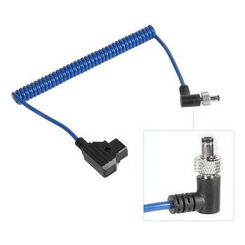 Универсален монитор Camvate Източник на захранване Спирален кабел D-образни свържете с постоянен работен ток 2,5 мм под прав ъгъл с ключалка (син)
