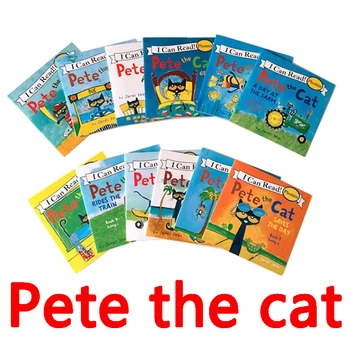 На 12 Книги/набор от I Can Read The Pete Cat Английски Книги За Деца, Книги по история, Забавни Играчки За Деца, Джобни Книги за Четене, Книги, Изкуство