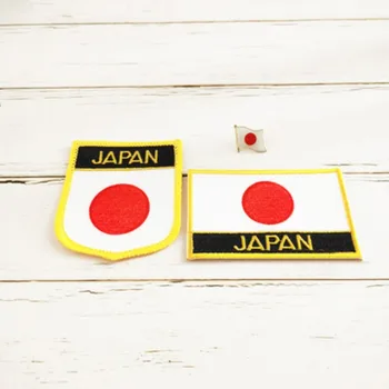 Брошка с нашивкой под формата на хартата на Япония, тактическа превръзка от три части, Икона на морала, за украса на дрехи, ленти с бродерия гладене на дрехи