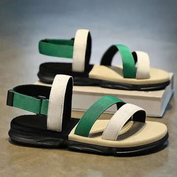 2023 Нови летни мъжки сандали, Летни спортни удобни плажни модни обувки на плоска подметка, нескользящие ежедневни чехли за разходки на открито