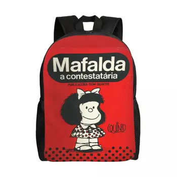 Mafalda A Contestataria Раници за жени, мъже, ученици, студенти, чанта за книги, подходящи за 15-инчов лаптоп, чанти с комиксами Quino, манга
