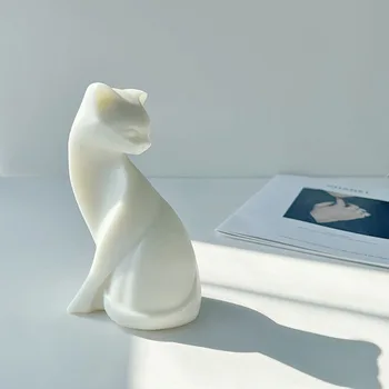 Свещ във формата на коте, Силиконова форма, направи си сам, Котка, ръчно изработени Сапуни, Ароматни камък, Подарък форма