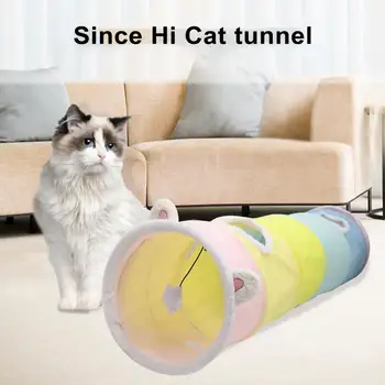 Устойчив на надраскване Котешки тунел Сгъваема детска Играчка-тунел за Котки, Голямо Пространство, Устойчиво на надраскване Преносимо Средство от скука за котки