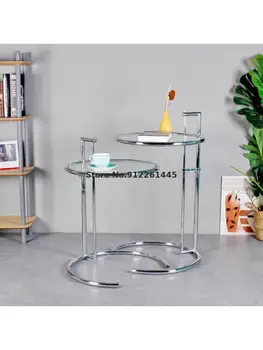 През цялата приставной маса в скандинавски Стил, домакински Многофункционален Подвижен Чай масичка, Прозрачен приставной масичка за дивана, Дизайнерска стъклена маса