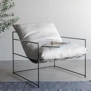 Скандинавски единична диван-стол, стол за почивка, мебели за дневна, Дивани, фотьойли, Луксозна единична стол, Простота на дизайна, мека мебел за спални