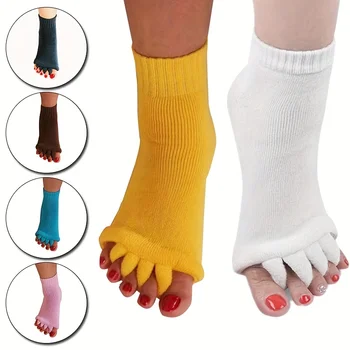 1 бр. пятипалых отделни чорапи за йога, модни чорапи с привеждането в съответствие на крака, подходящ за облекчаване на болката в женските крака