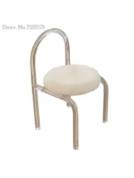 mooli home акрилен прозрачен стол за хранене Korea ins net red crystal chair лесно луксозно кресло за грим за момичета