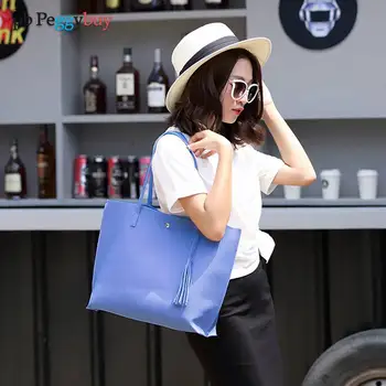 2023 Нова дамска чанта за през рамото от изкуствена кожа, алуминиеви композитни панели чанта-тоут, Водоустойчив Износостойкая чанта-Месинджър чанта за пазаруване с голям капацитет