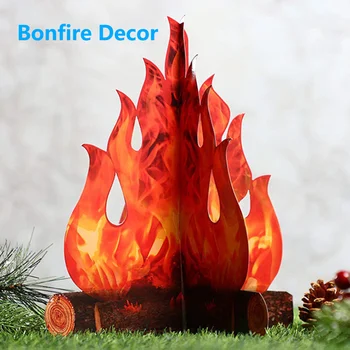 Великденски Декор с изкуствен огън Творческа Моделиране Коледен 3D факел, с блясък на 3D Декорация на Празнична атмосфера за нощуване на открито