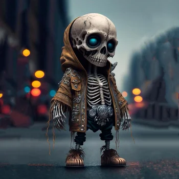 Готини фигурки скелети, кукла-скелет на Хелоуин, украса от смола
