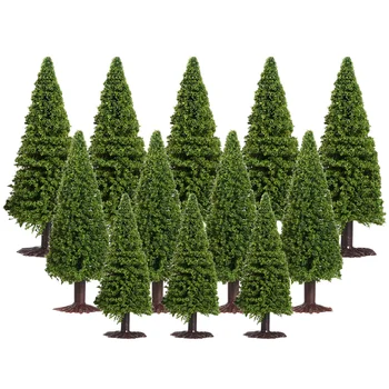 15 бр. 1/ 100 1/ 150 1/ 200 Тъмно-зелени модели борове, зелени модели кедрови дървета за декори ландшафтно оформление