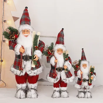 Коледна украса, Плюшен кукла, Стоящи кукла, Детски подаръци, играчки, Коледни подаръци, Украшения за дома, Декорация за прозорци