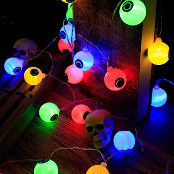 Украса за Хелоуин, 2-метров илюзорен топка за очите, светлинна венец, фенер за фестивала на ужасите, призрак, Децата, честит рожден Ден, 2023, Декор за парти на Хелоуин