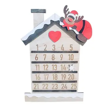 Коледен Адвент-Календар, Wooden Коледен Календар за обратно броене на Дядо Коледа, Обратно броене до Коледа календар, Декорации за дома плот