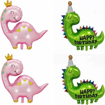 2 елемента честит Рожден Ден, Сърце Динозавър, Фолио, Надуваеми балони За момчета и Момичета, Украса За Парти в чест на рождения Ден на балон, Аксесоари За къпане на Бебето