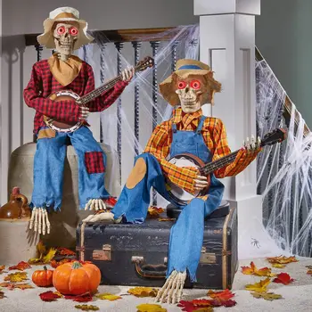 Анимирани скелети на Банджо за Хелоуин, Светещи декорации под формата на скелети на Хелоуин