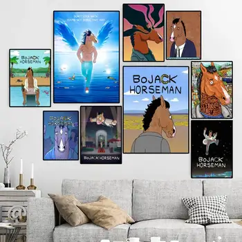 B-BoJack Смешни H-Horsemans Класически аниме ПЛАКАТ Платно HD Печат Персонални Стенни картини по поръчка