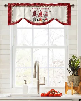 Коледно каре под формата на снежинки и Елф, душ Завеса на прозореца, Хол, Кухненски шкаф, Окачен Балдахин, Корниз, Джобен балдахин