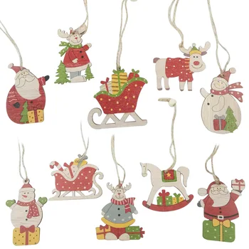 5 бр. Коледна украса за Коледната елха, Висящи висулки във формата на снежинки, Дядо Коледа, декорация за Коледната елха, за да проверите за празнични партита