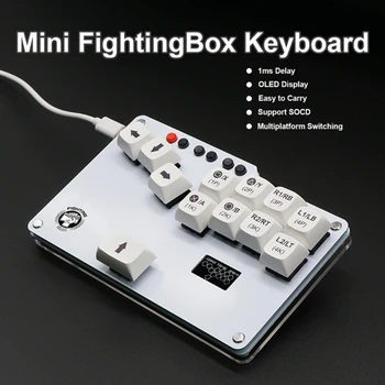 Клавиатура FightingBox HitBox Gamepad с отворена фърмуер и OLEDDisplay екран за аркада джойстик Street Fighters