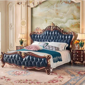 Скандинавска Луксозна Козметична Размер Размер Легло Queen Size Евтина Скъпа Салонная Спалня С Двойно Легло, Съответстващи На Кожени Мебели Camas За Семейна Стая