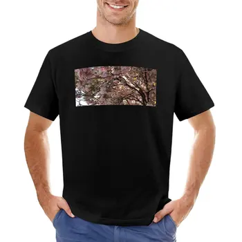 Пролетно тениска с принтом сакуры в разцвет сакуры, тениски по поръчка, летен топ, мъжки обикновена тениска