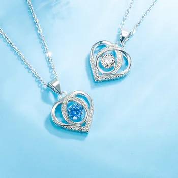 2023 Колиета с отложено във формата на сърце от кристали, Цирконий Y2K Blue Heart, Дамска Мода За момичета с Елегантна Верижка на Ключицата, Дамски бижута