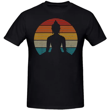 Буда, будизъм, Дзен, духовна йога, Тениска за медитация, Реколта тениска с принтом, Ретро подарък памук е мек мъжки топ