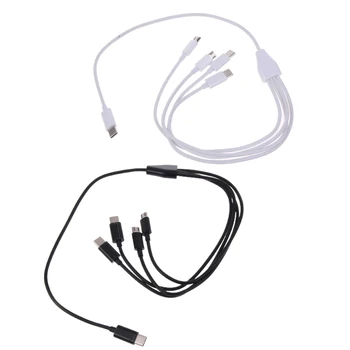 Универсален кабел 4-в-1 USB C за зареждане на няколко устройства USB C-Micro USB + Type C за телефон и няколко устройства Dropship