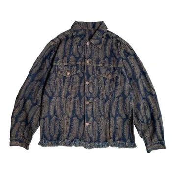 Мъжки дънкови якета KAPITAL 2023, Летни Жакард Лацканы с пискюли от старите пера на Японското производство, Персонални Ежедневното Палта за жени