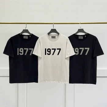 SS22, новост, гърдите номер 1977, тениска свободно намаляване на Унисекс с къс ръкав, на Главната улица, марка ESSENTIALS за пътуване, мъжки и дамски тениска