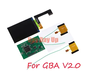 1 комплект резервни комплекти, LCD екран V2 за Nintend GBA, LCD екран с подсветка, 10 нива, IPS висока яркост за конзолата GBA
