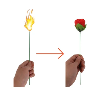 Факел цвете Роза Магически трик С появляющимся Цвете Магически подпори Лесно да се направи Иллюзионный подпори В Преследване на момиче