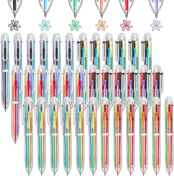 150 Бр Многоцветни Химикалки 0.5 Mm 6 Цвята, Прозрачни Цветни Чекмеджето на Химикалки и Канцеларски материали, Ученически пособия