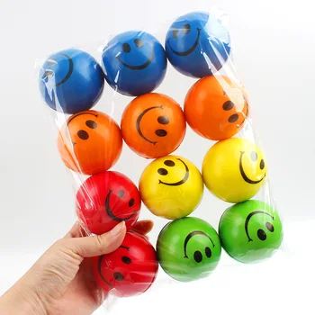 12шт 6,3 см Меки топки е Забавно гъба за облекчаване на стреса, сжимающая Усмивка, Гримаса на лицето, полиуретанов дунапрен за деца, играчки за възрастни