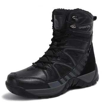 Нови топли мъжки военни обувки, непромокаеми кожени армейските обувки, плюшени зимни обувки, dr. обувки за улицата, мини обувки за пустинята