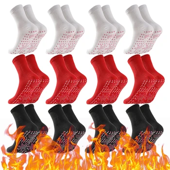 1-3 двойки Минерални Самонагревающихся Чорапи, Турмалиновые Чорапи за Отслабване, Зимни Ластични чорапи за здравето, Къси чорапи за магнитотерапии