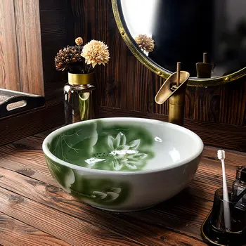 Скандинавска плот, Мивка за баня, Мивка за измиване на тоалетна Мивка за престой в хотел, Керамична мивка, Китайски художествен мивка с ръчно рисувани