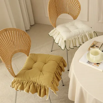 Nikola Възглавница за седалка, Мека Ефектен Квадратен Подложка за Стол, мека мебел, Офис, Топъл декор за есен-зима 40x40 см