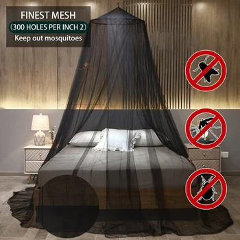 Черен Балдахин, heating, mosquito net За двойно легло, палатка от комари, престилка за предпазване от насекоми, Куполна Завеса за легла от полиестер, Домашен Текстил